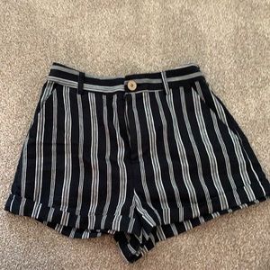 Forever 21 size small black white striped shorts.